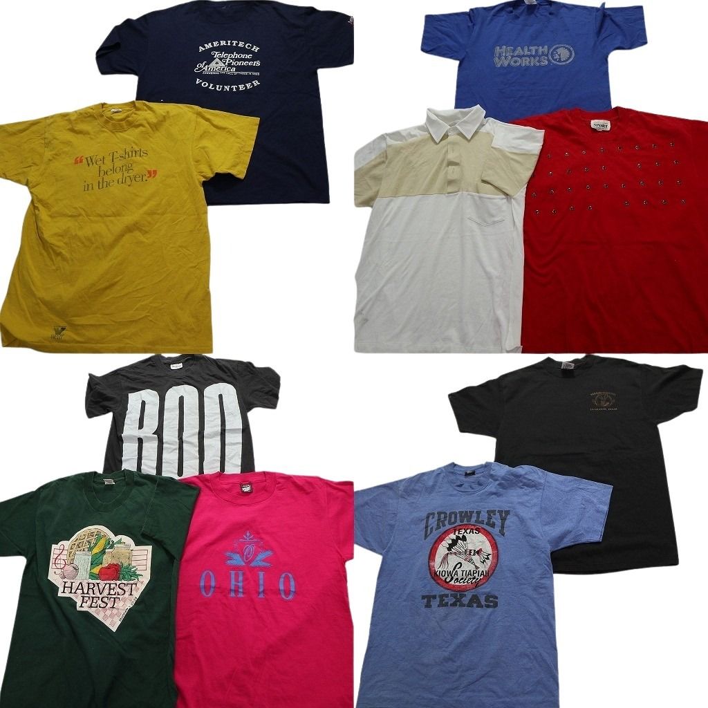 古着卸 まとめ売り ～90s　オールド 半袖Tシャツ 10枚セット (メンズ L /XL ) シングルステッチ 大判プリント  MY0085 1円スタート