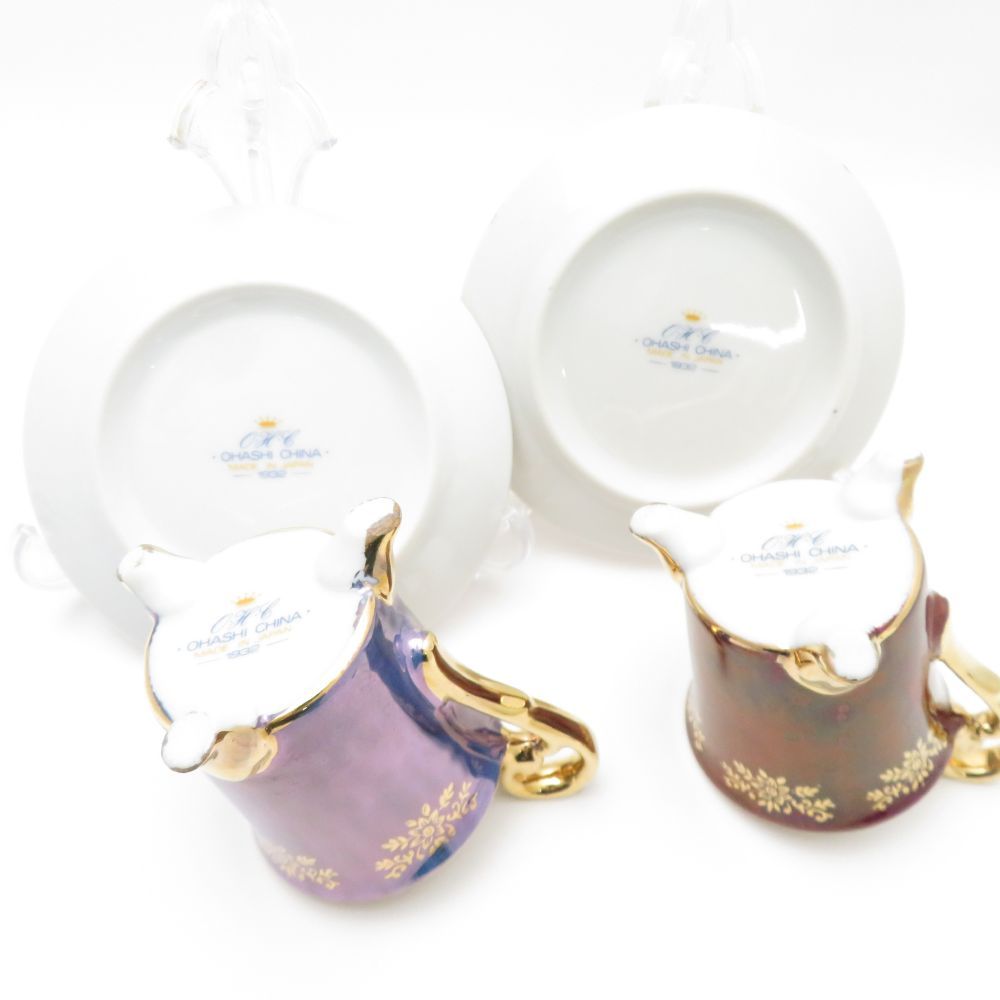 ohashi china大橋陶器5セット美品猫足カップ値下げ