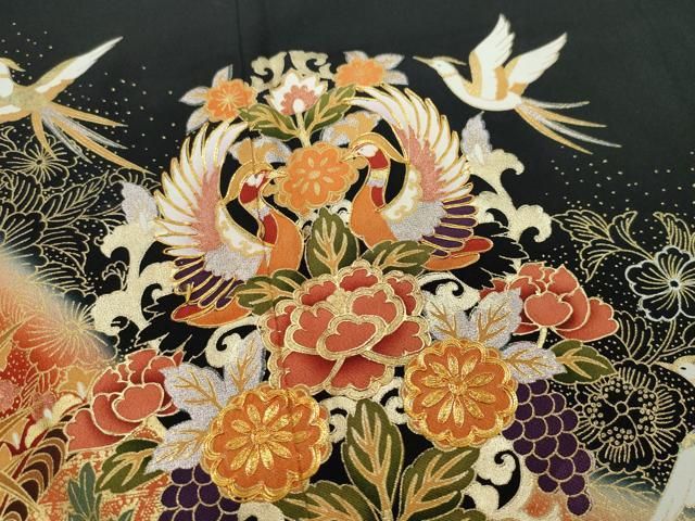 ブランド振袖 山本寛斎 豪華 刺繍 金駒 身丈178cm トールサイズ 平和屋着物▽世界的ファッションデザイナー 山本寛斎 kansai