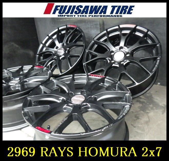 2969 A送料無料▲RAYS HOMURA 2x7 FT▲18x7.5J 5穴 PCD112 48◆4本