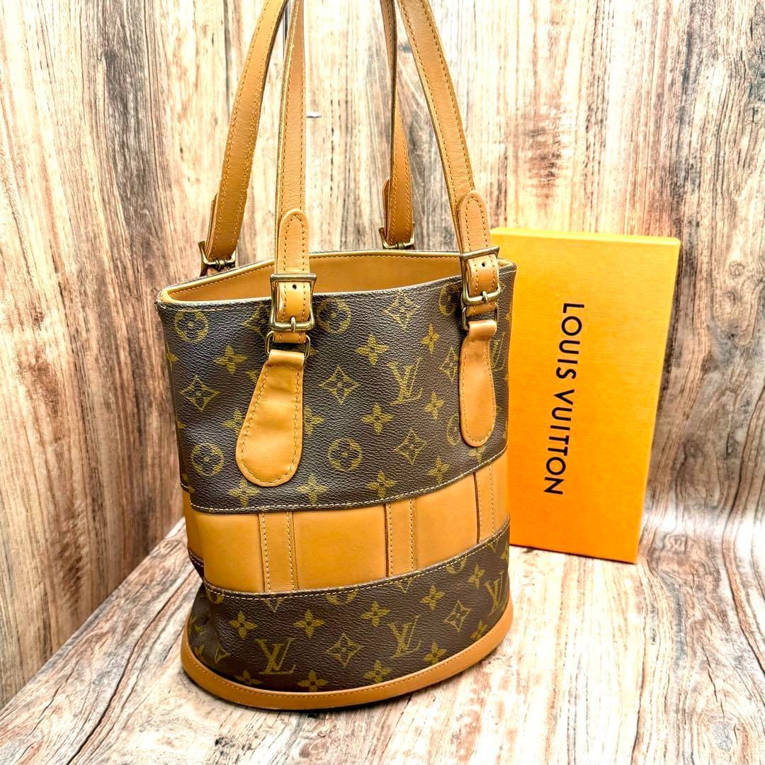 訳あり LOUIS VUITTON ルイヴィトン モノグラム バケットPM M42238