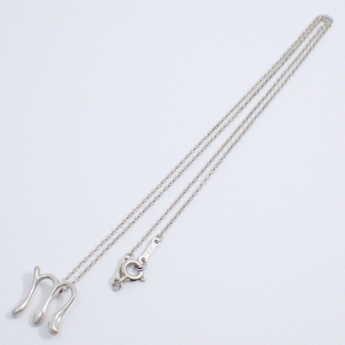 【美品】ティファニー イニシャル m ネックレス レター アルファベット TIFFANY&Co. ティファニー レターネックレス イニシャル M
