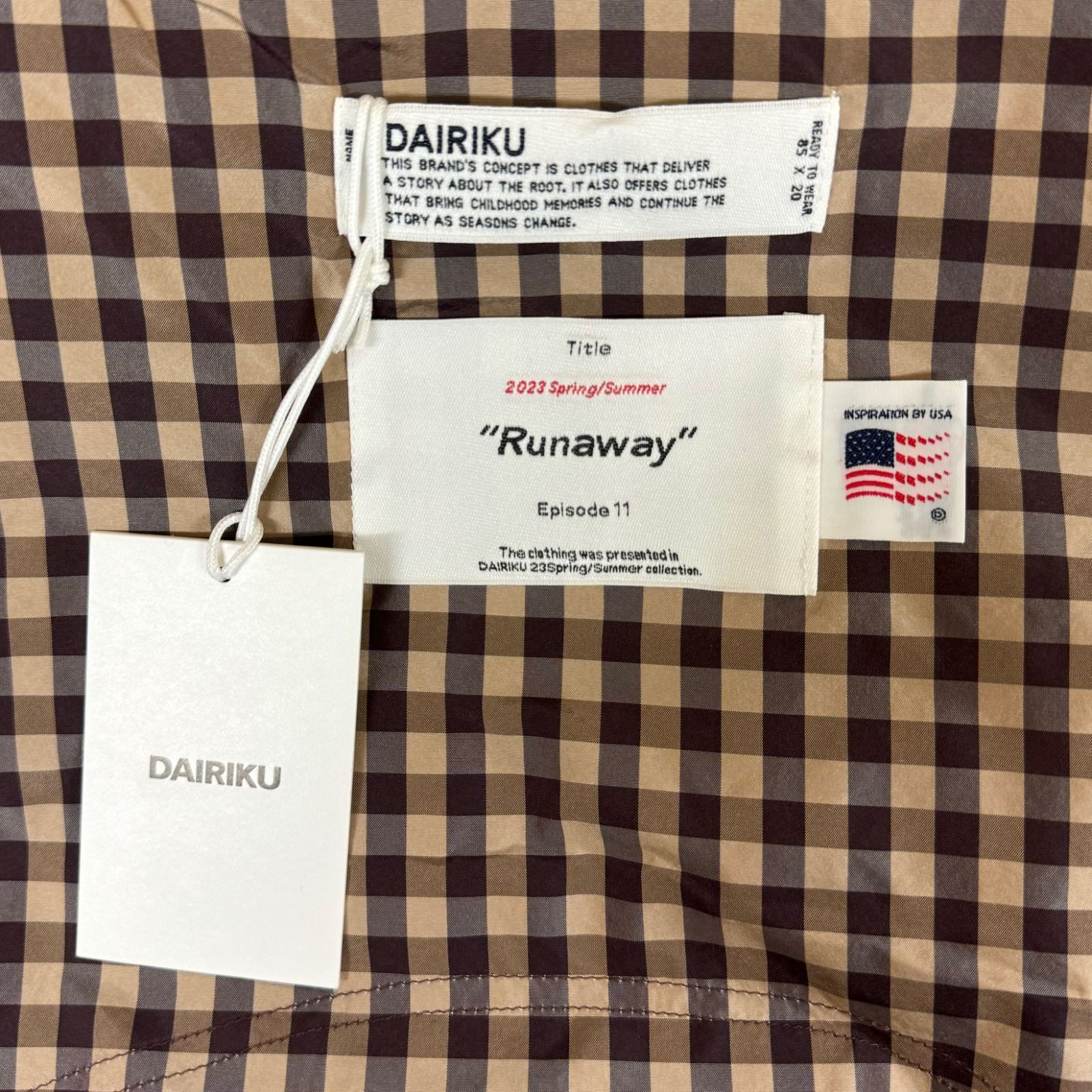 定価60500円 未使用品 DAIRIKU 23SS Reversible Check Nylon Vest 