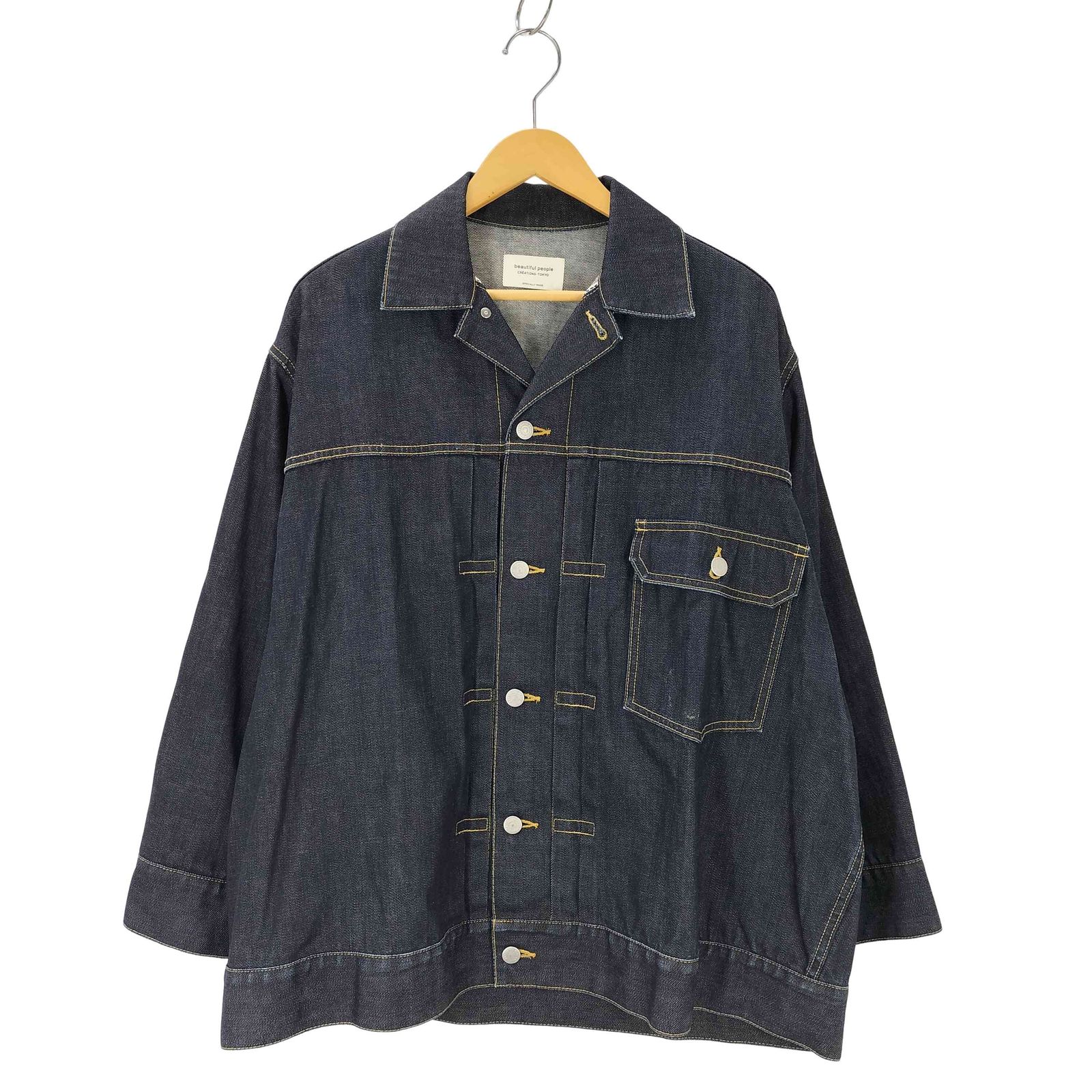 【美品】beautiful people セルビッチデニムビッグブルゾン beautiful people (ビューティフルピープル) selvedge denim big