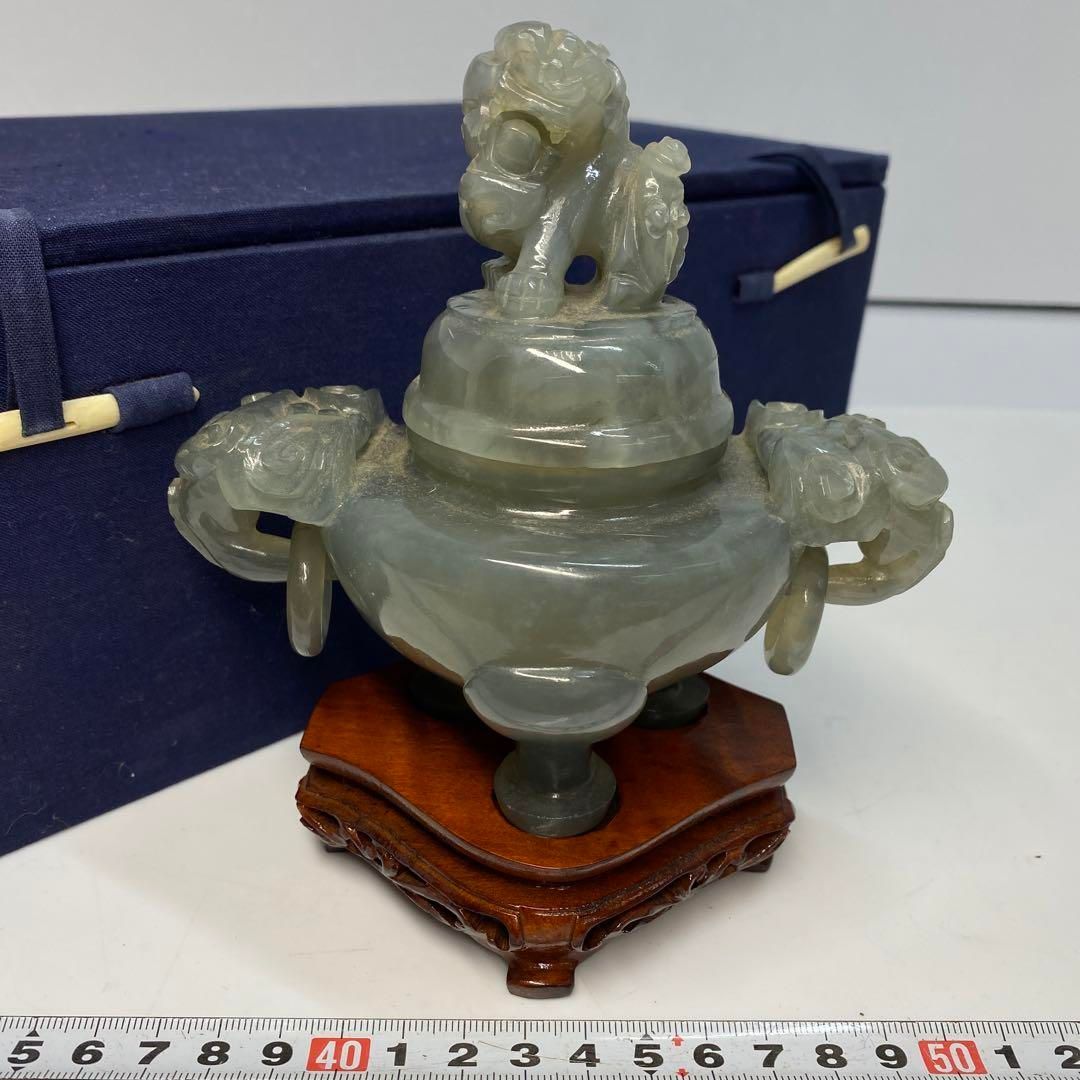 砡製 獅子香炉 540g 東H6-0609 トヒオ