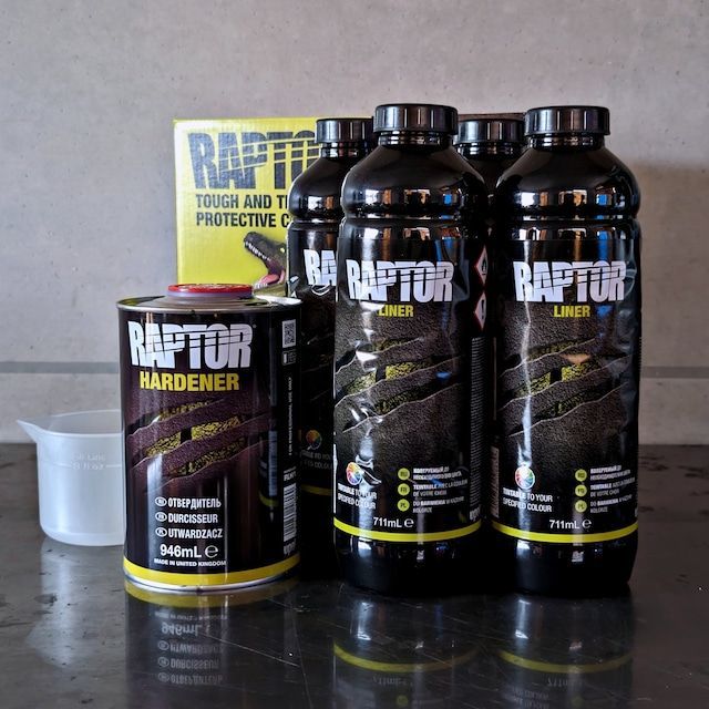 【新品・未使用】RAPTOR ラプターライナー　塗料　黒　ブラック 楽天市場】ラプターライナー(Raptor Liner)【ブラック 4リットル