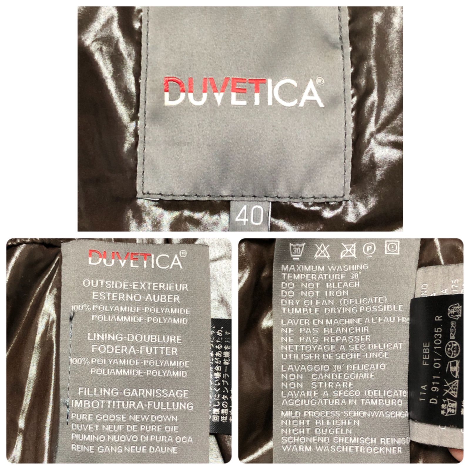 ■極美品■DUVETICA デュベティカ　ダウンベスト　フード　ダウン90%  size 40(M)  ブルガリア製　ピンク　小物入れ付き　替えボタンあり　レディース