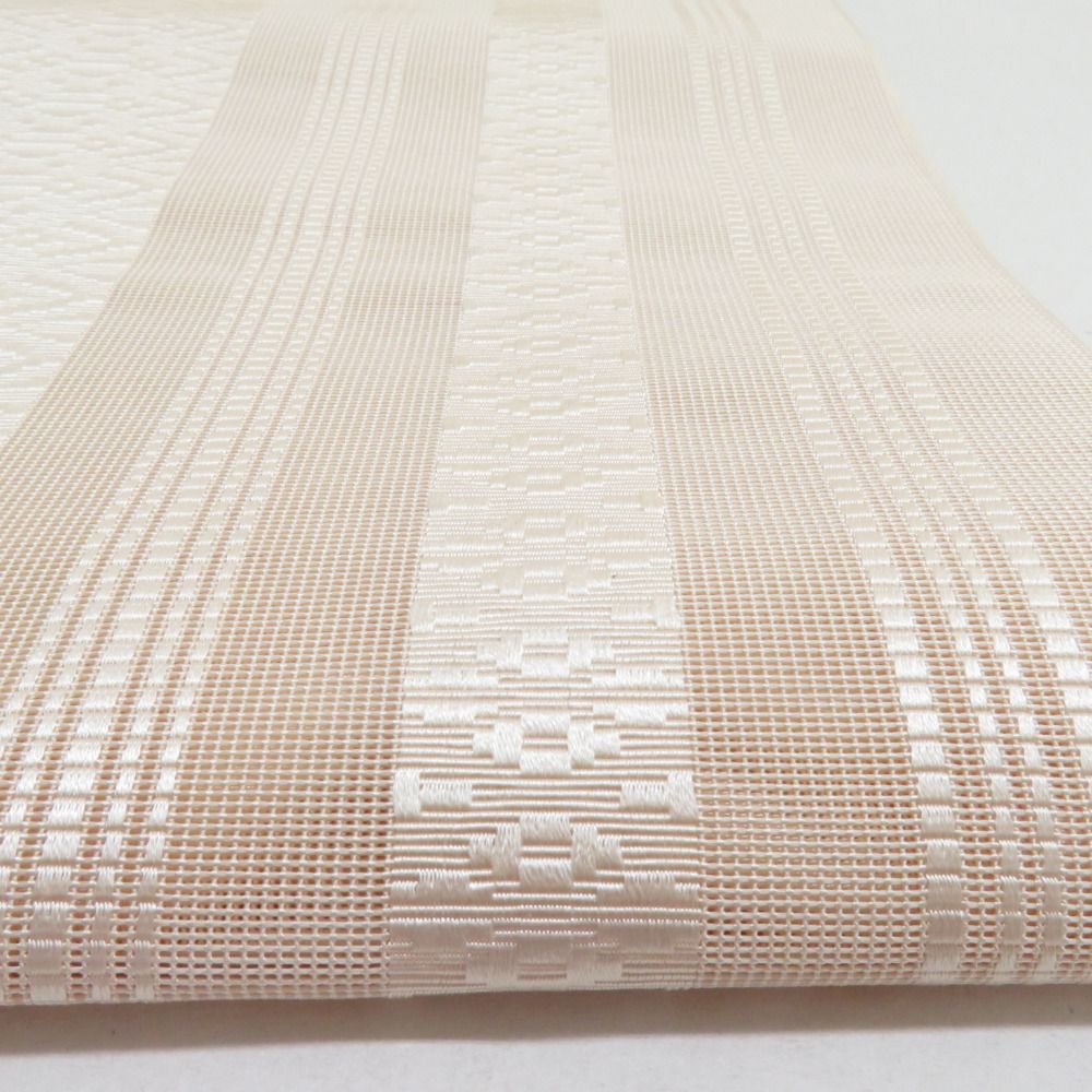 紋八寸 開き名古屋帯 本場筑前博多織 正絹 全通柄 ベージュ カジュアル MWR 紋八寸 開き名古屋帯 本場筑前博多織 正絹 全通柄 ベージュ