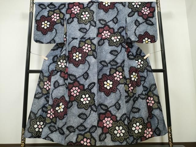 平和屋着物∴夏物 浴衣 有松鳴海絞り 花唐草文 綿 CAAY4498ng