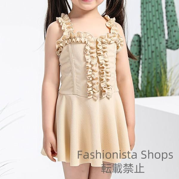 新品未使用】キッズ 水着 女の子 ワンピース オールインワン