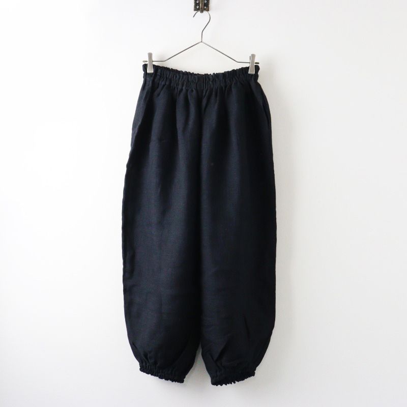 極美品 中川政七商店 麻ガーゼのバルーンパンツ ブラック/黒 麻