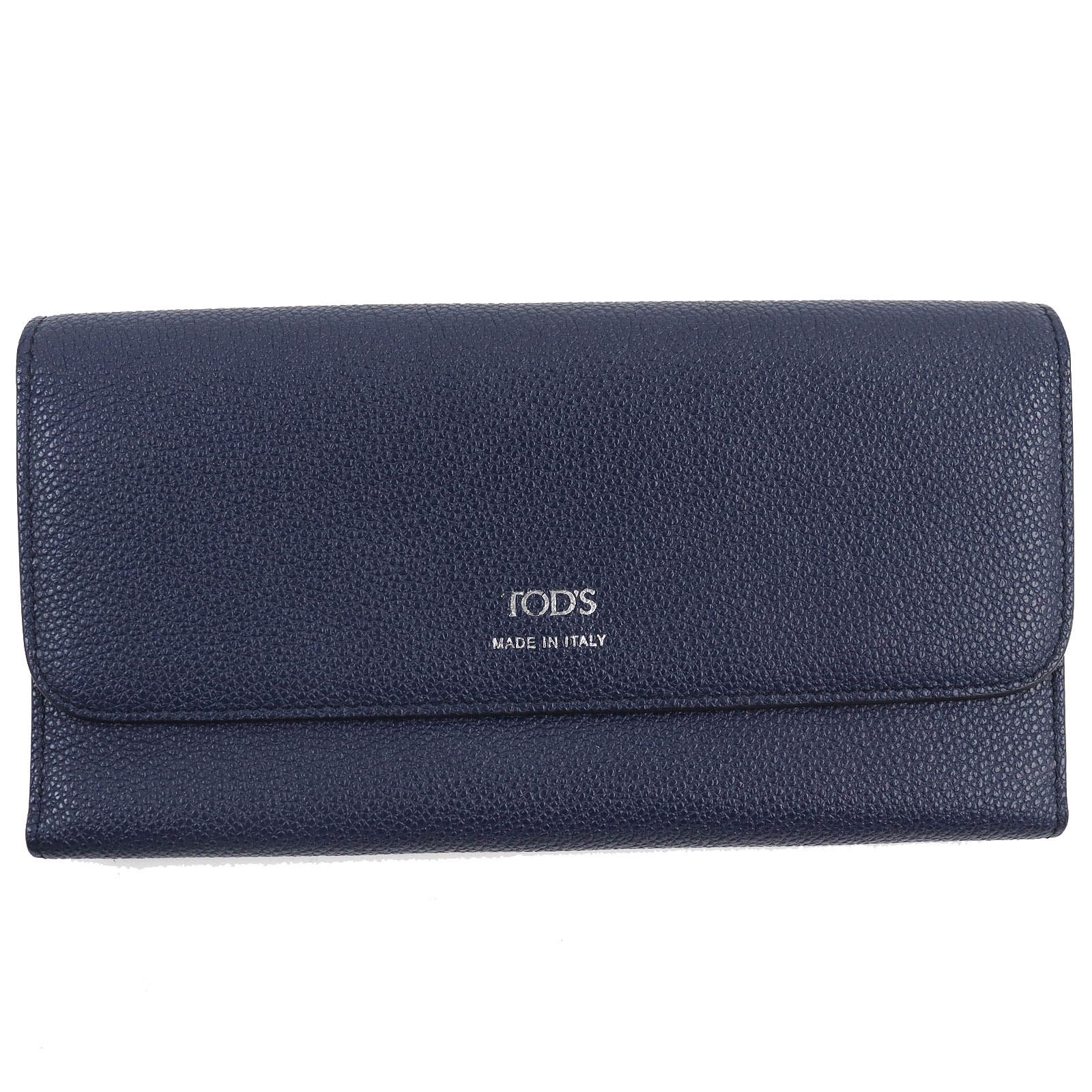 TOD'S トッズ 長財布 ネイビー 本革 ラウンド 箱付 TOD'S - TODS
