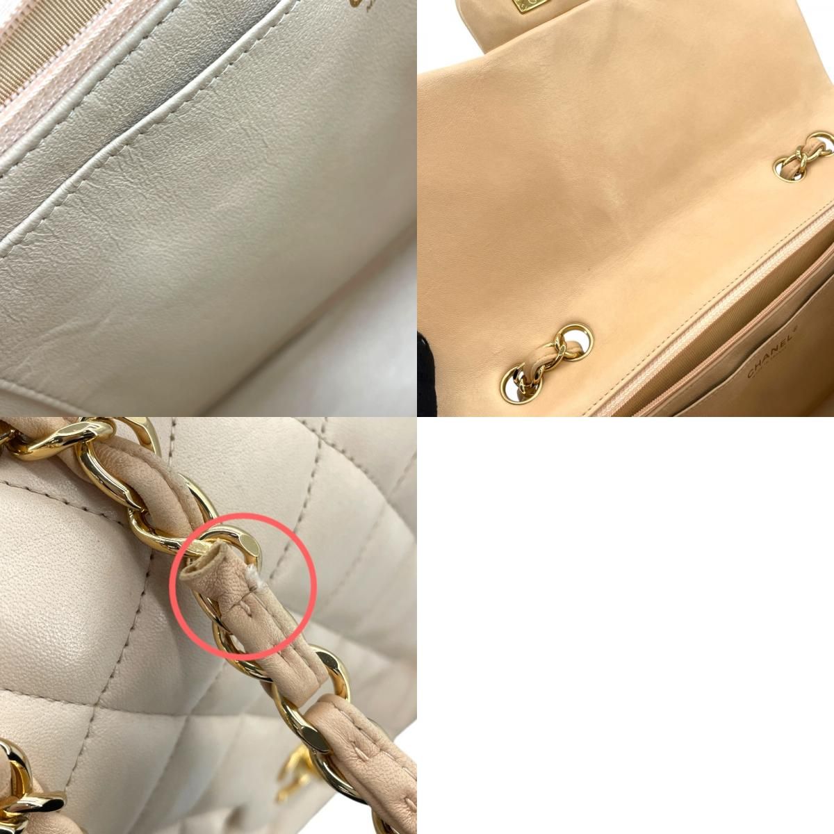 ベージュ×ゴールド金具