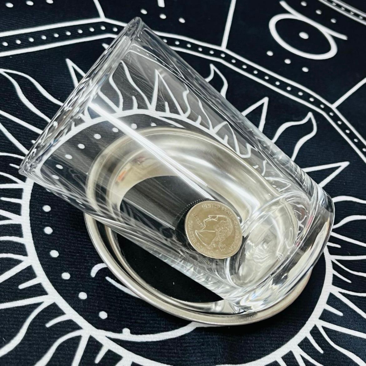 誰でも今すぐ出来る コイン貫通マジック グラス&トレイ セット 説明書付 手品