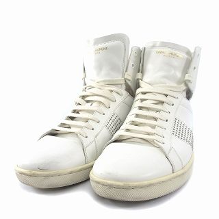 SAINT LAURENT ホワイト スタッズ　ハイカットスニーカー サンローラン パリ SAINT LAURENT PARIS スニーカー ハイカット