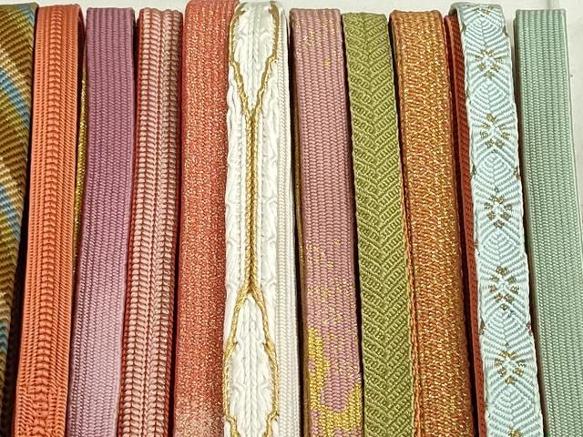 平和屋着物○和装小物 帯締め20本 高麗組 笹浪組 御岳組 平源氏組 金  