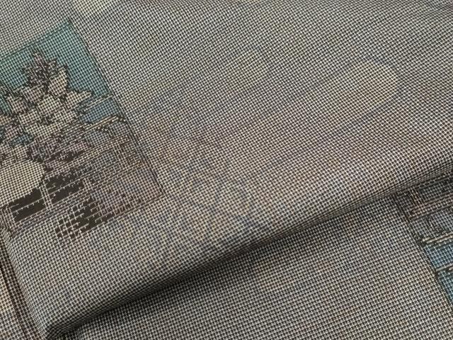 ずんだ出品 平和屋着物□本場大島紬 7マルキ 幾何学文様 正絹 逸品