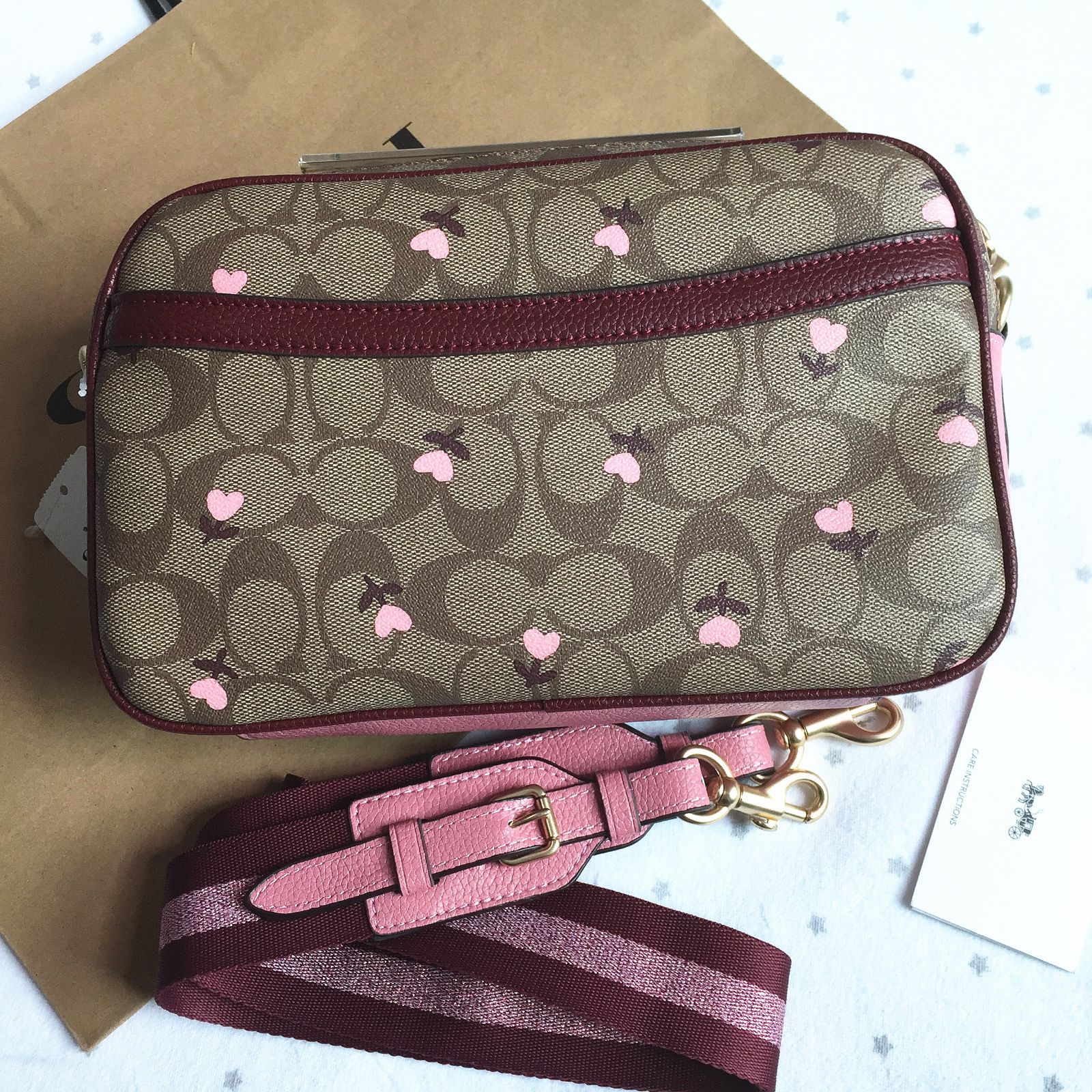 セール中】COACH コーチバッグ C3239 花柄 ダブルジップ ショルダー