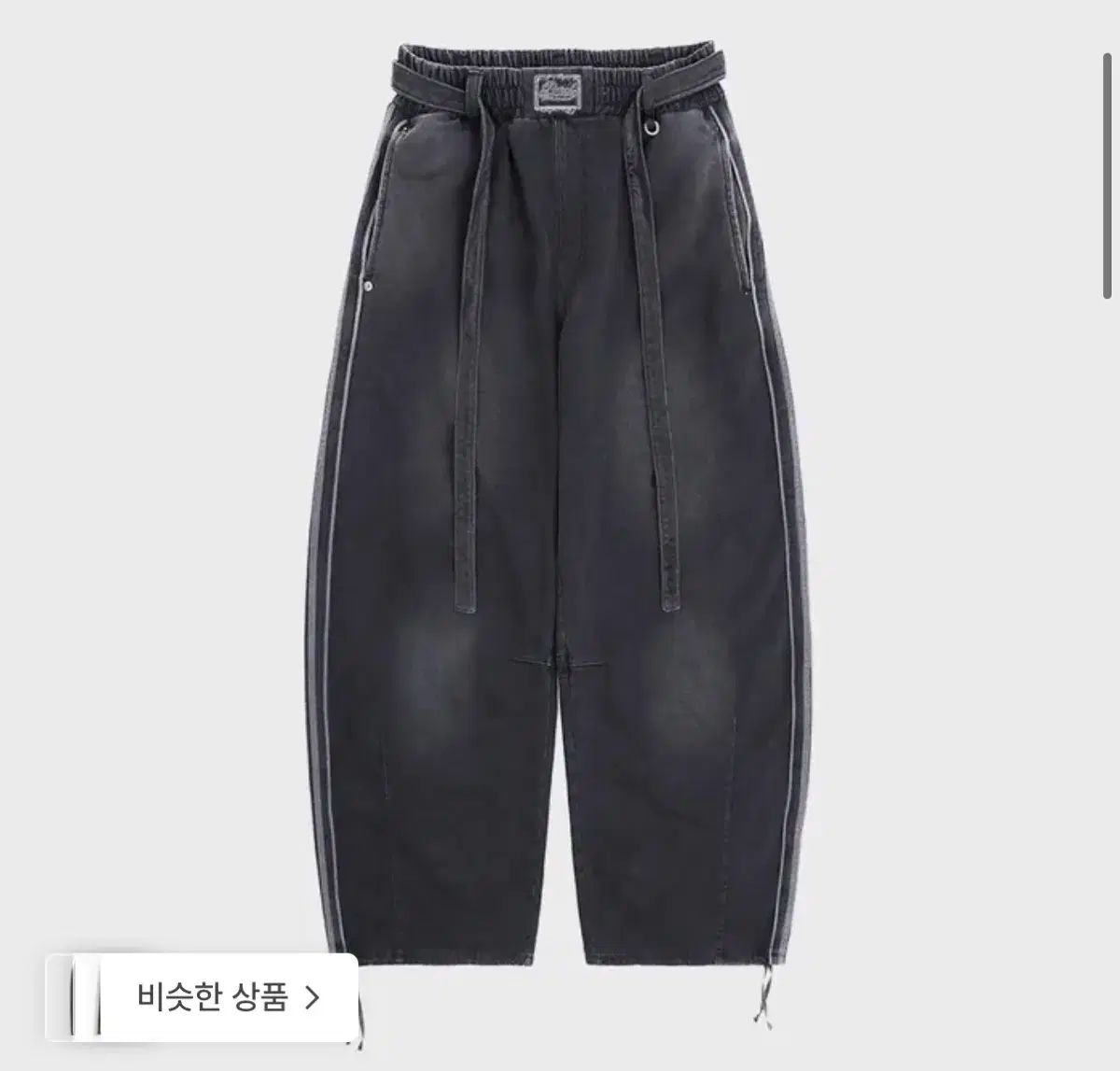 バッドブラッド ビリー ウォッシュド デニム スウェット パンツ - ブラック