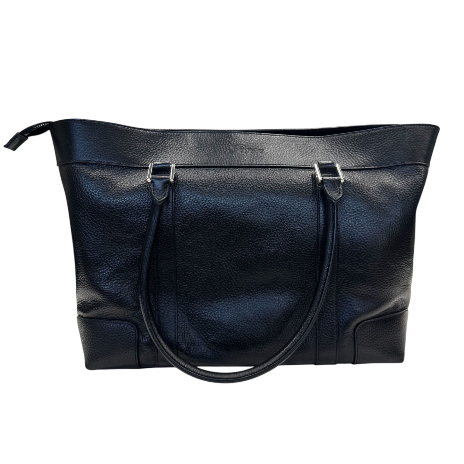 美品】Roen 3連スカルパッチ レザートートバッグ ブラック