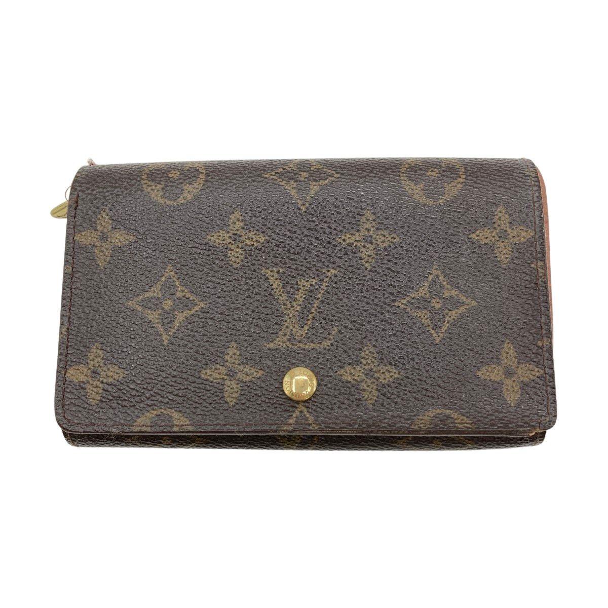 ◎◎LOUIS VUITTON ルイヴィトン モノグラム ポルト モネ ビエ トレゾール 2つ折り財布 M61730 ブラウン