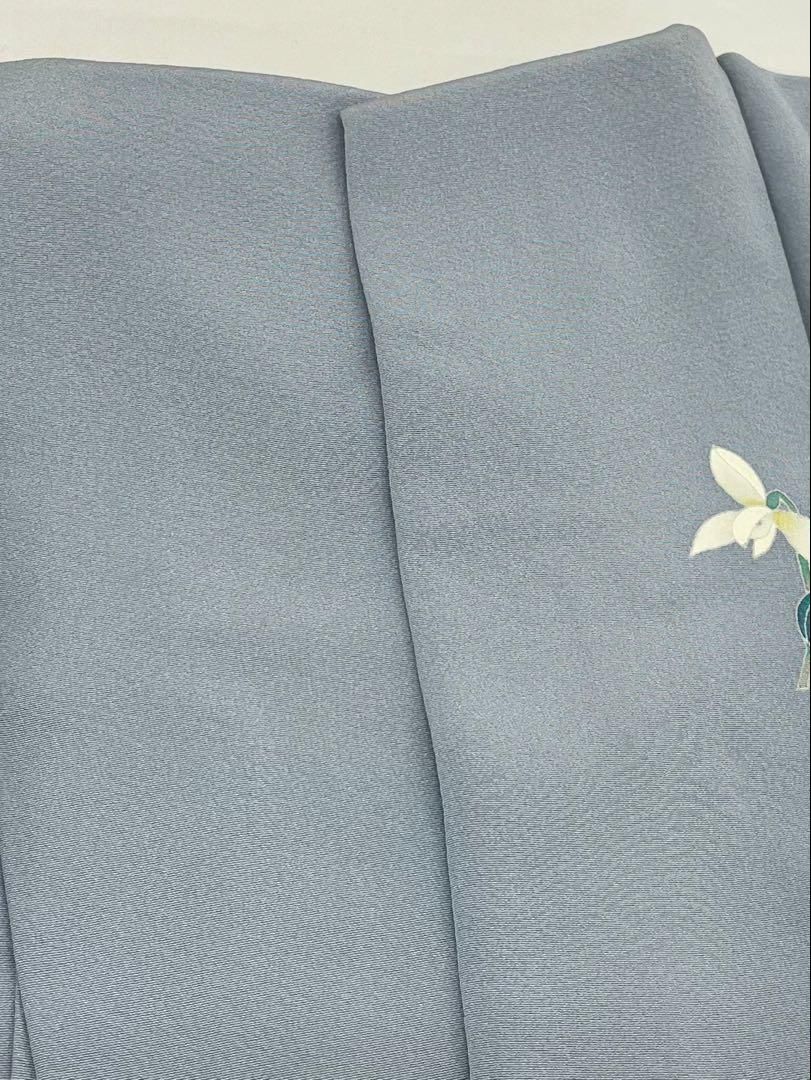 加賀友禅 佐藤克司 訪問着 落款入 兎 雪輪 正絹 パールトーン加工済