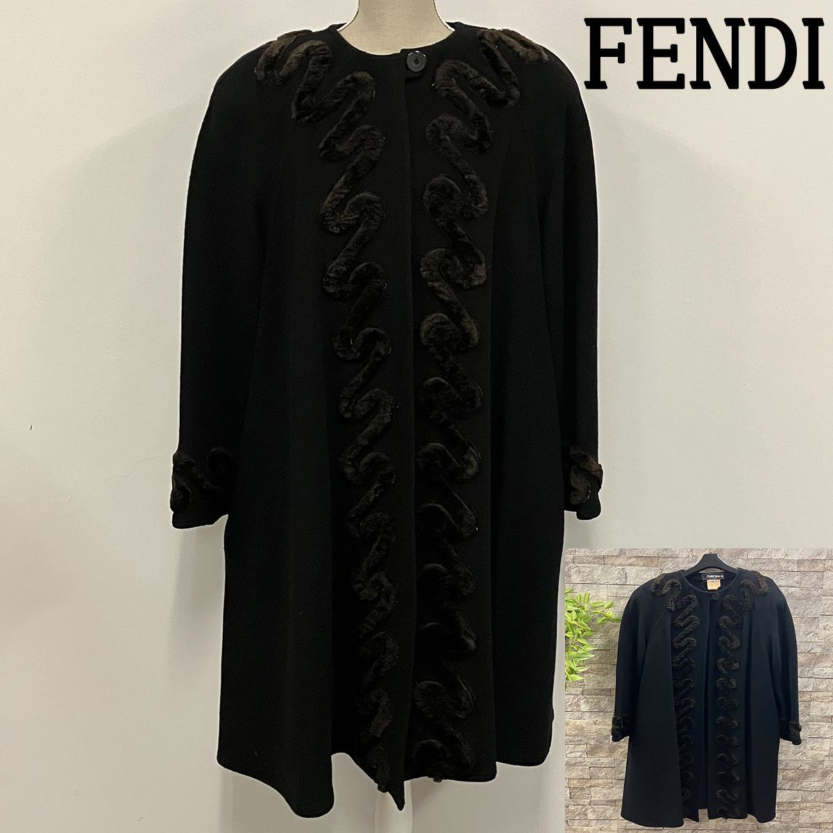 FENDI フェンディ 365 ウール カシミア ロングコート サイズ40 ☆FENDI