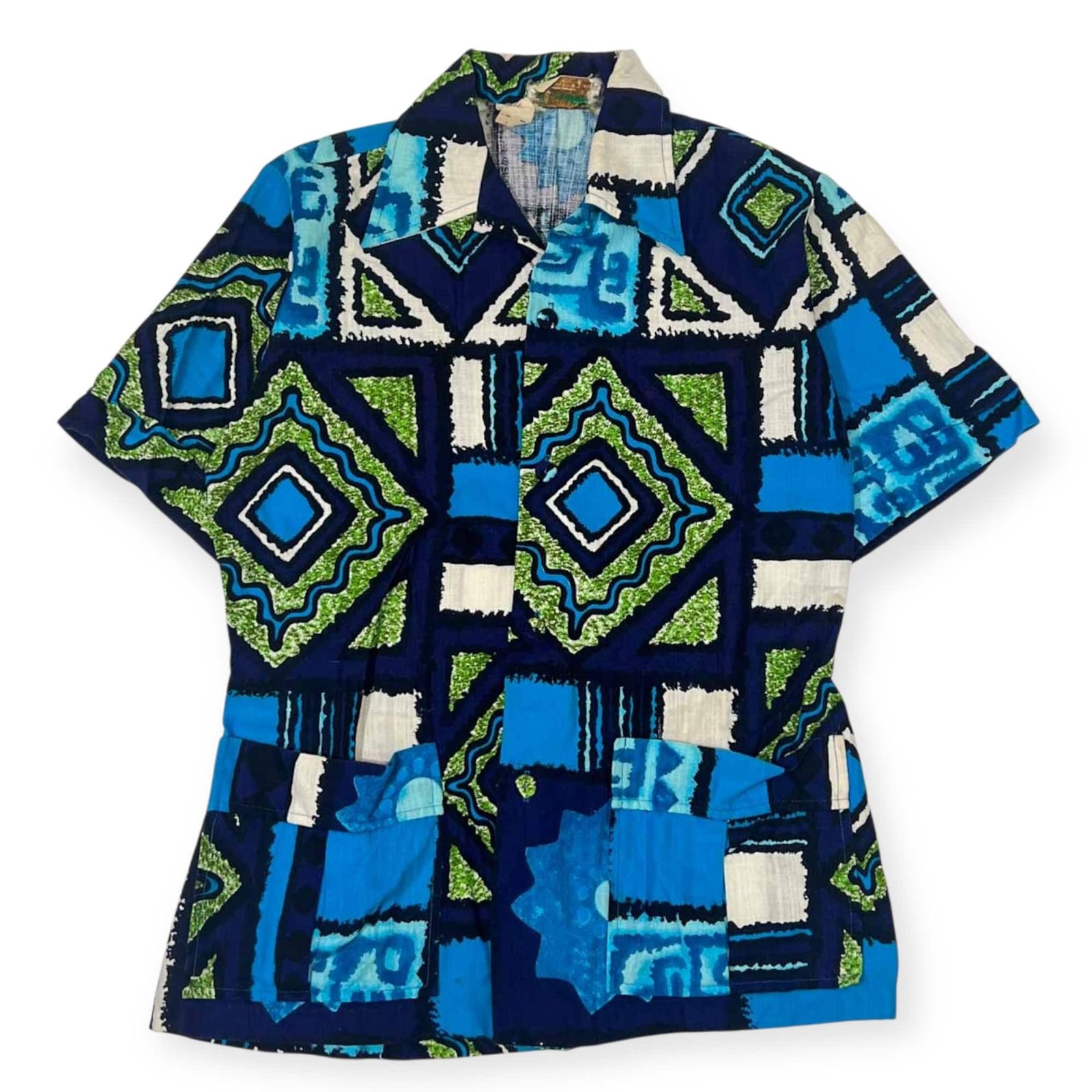 70s Diamond Head SPORTS WEAR ダイヤモンドヘッド 総柄 アロハシャツ ジャケット S|マルチ メンズ ビンテージ