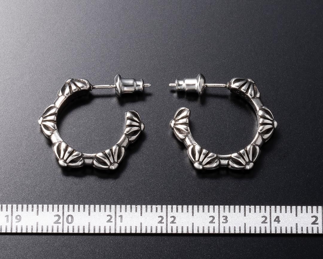 silver925 フープピアス 百合 クロス両耳 品 シルバー 925 クロス フープピアス キャッチ付 両耳 即配送