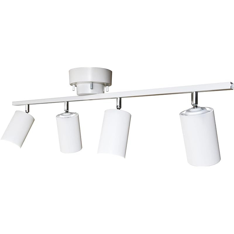 山善 インテリア シーリングライト 4灯 スポットライト 天井照明 E26口金 角度調節機能 北欧 LED電球 電球別売 ホワイト SPL-A4R83 WH 1