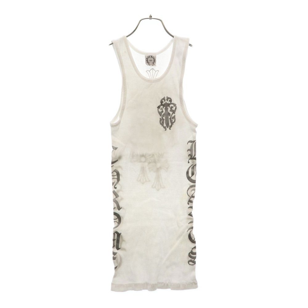 CHROME HEARTS クロムハーツ CEM CRS セメタリークロス バックプリント タンクトップ カットソー ホワイト CHROME HEARTS (クロムハーツ) CEM CRS セメタリークロス バック