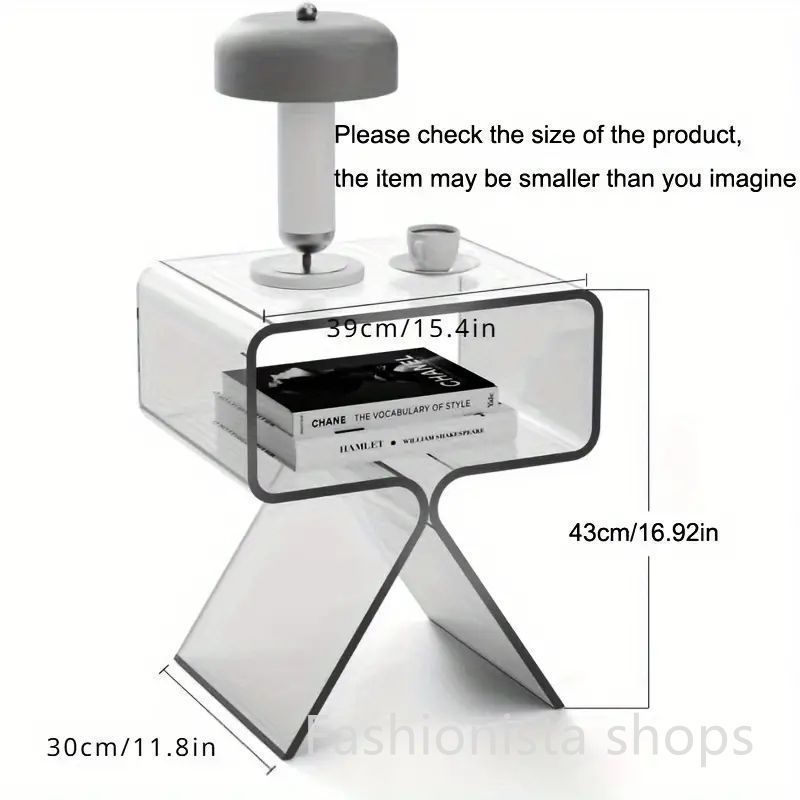 リビングルームやRV用のモダンデザインのクリアホームデコレーションディスプレイエンドテーブル用のクリアアクリル製ナイト