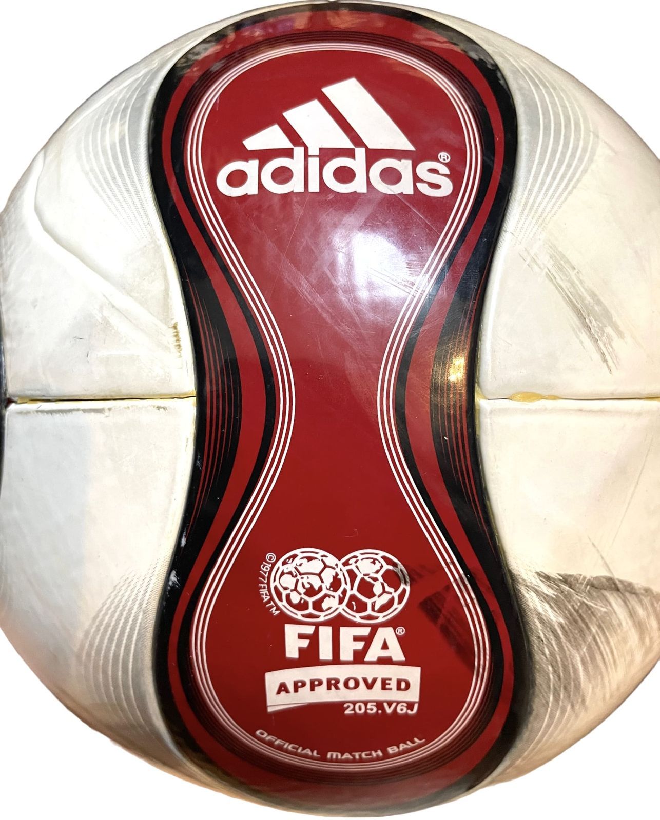 Adidas アディダス　サッカーボール　チームガイスト Teamgeist 2006 公式球 5号球 FIFA AS5830 レッド JFA検定球　 【中古】