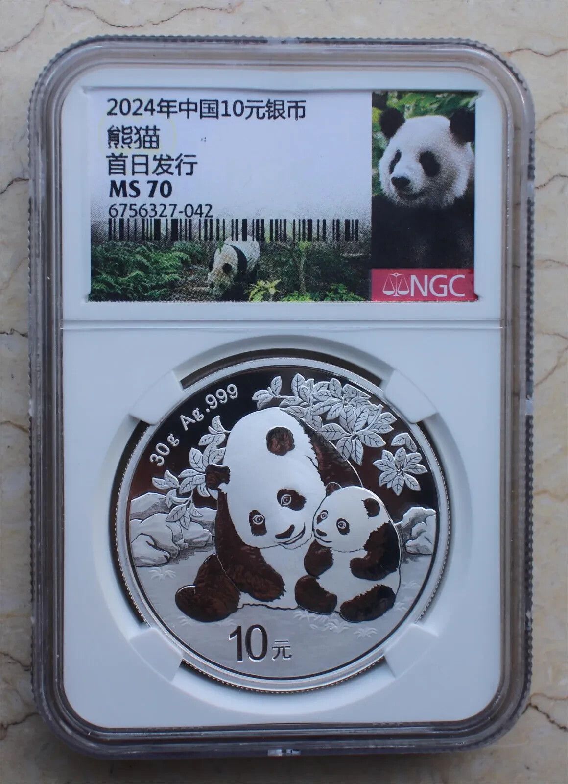 NGC MS70 China 2025 30g Silver Panda Coin First Day Issue Green Label