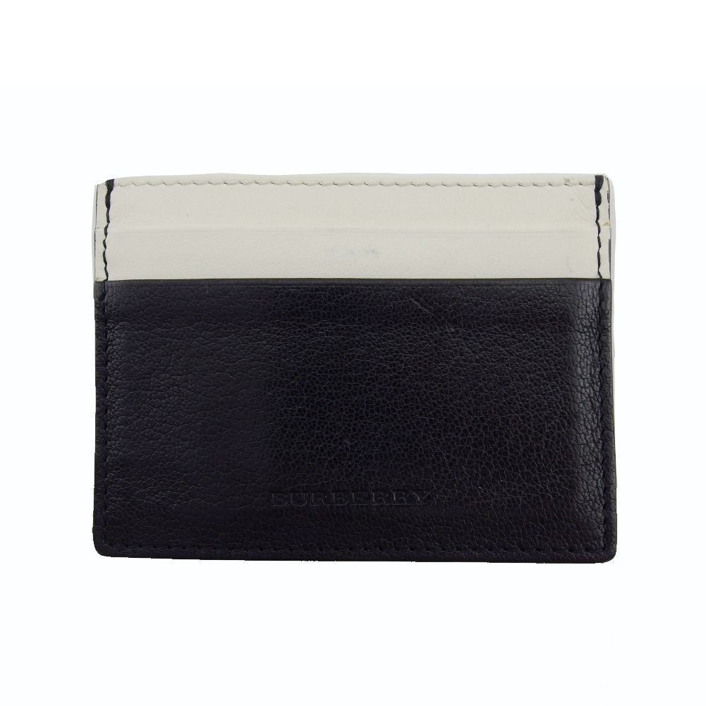 バーバリー BURBERRY カードケース ブラック×ホワイト レディース