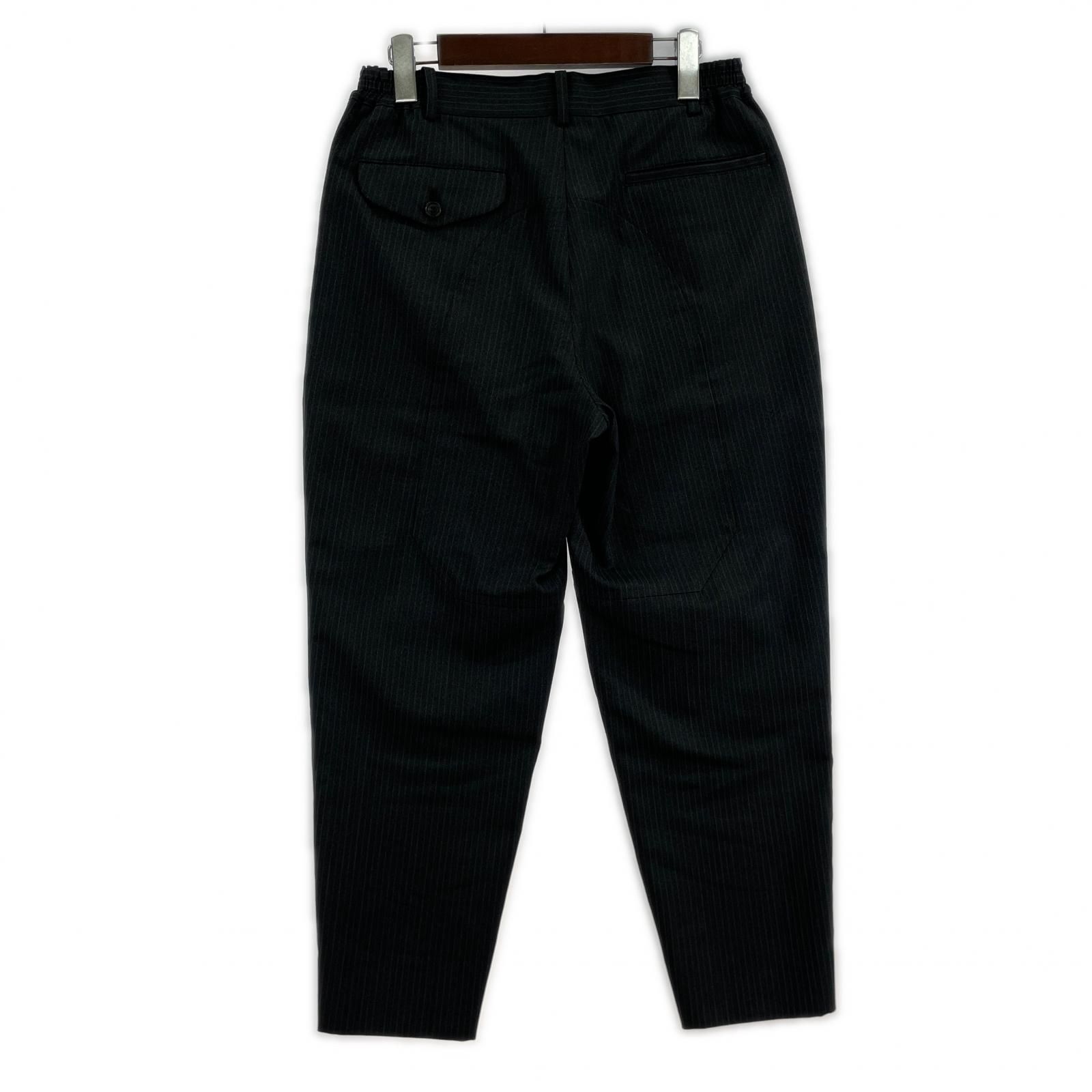 COMME des GARCONS 25SS エステルヘリンボーン ストライプパンツ XS グレー