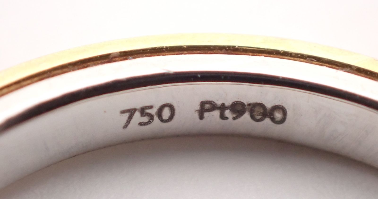 美品 田崎(タサキ) リキッドパールリング Pt900/K18YG 7.5号(#48) 4.1g  