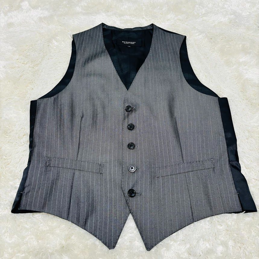 バーバリー ブラックレーベル ストライプ 羊毛 ジレ BURBERRY BLACK LABEL ストライプ ベスト・ジレ
