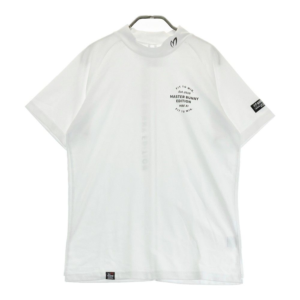 サイズ 4 MASTER BUNNY EDITION マスターバニーエディション ハイネック 半袖Tシャツ MBE XIプリント ホワイト系 240101287855 ゴルフウェア メンズ ストスト