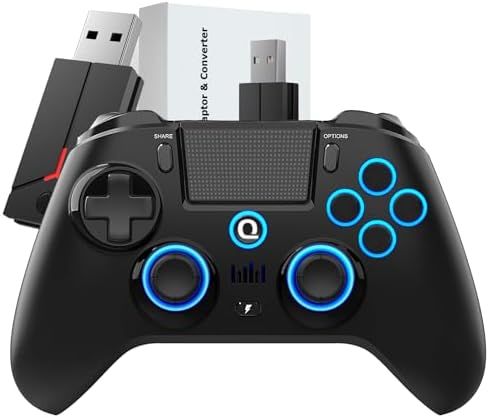QRD Spark N5 PS4用コントローラ PS4 Pro Slim PS3 Steam Deck PC スマホに対応 ホールエフェクトジョイスティック 3.5 mmオーディオポート スピーカー マイク マクロ 連射 振動 モーション