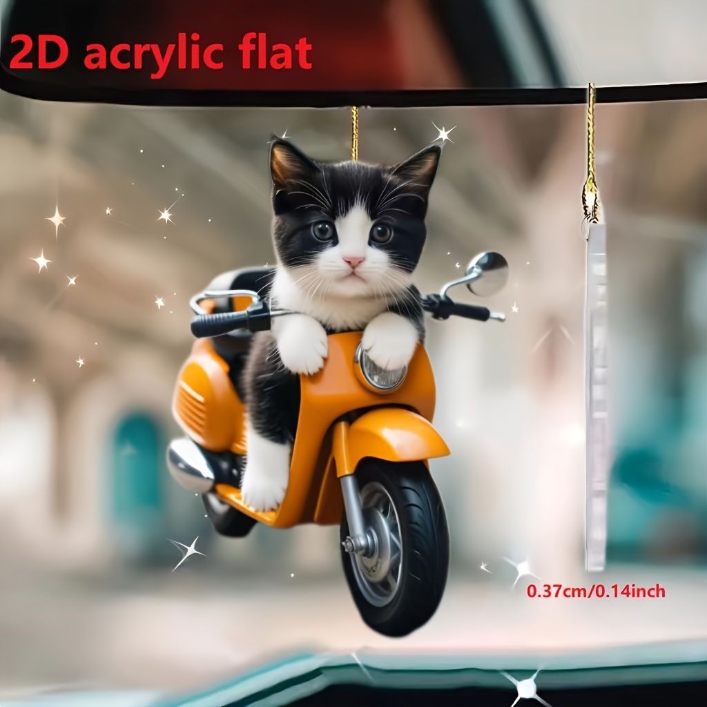 金属製バイクアート 猫とキャラクター付き 2024 NINJA ZX-4RR なつかしカラーと猫イラスト - ネコバイク
