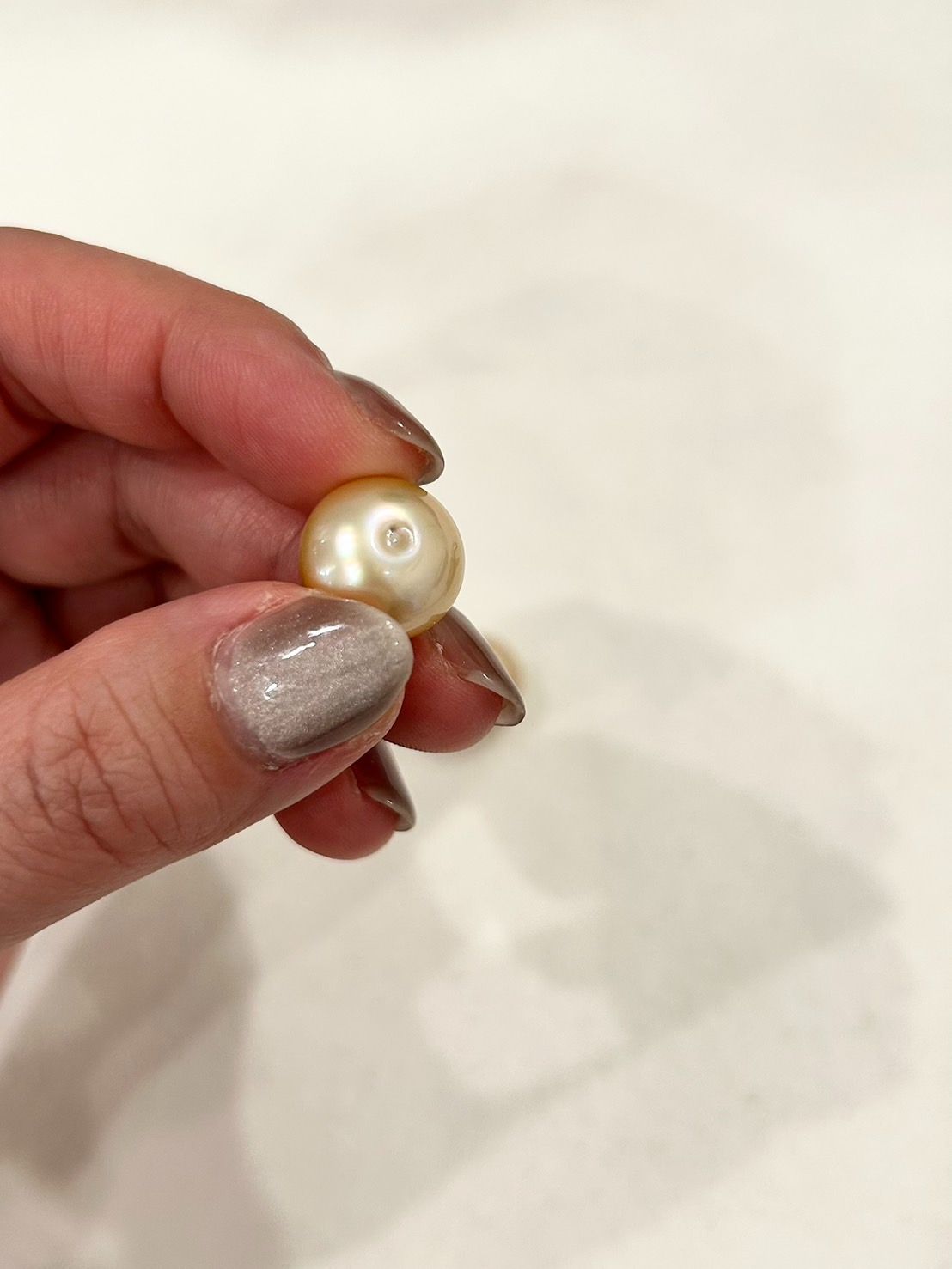 南洋真珠 2 節約 珠】南洋パール ペア オーバル型 ゴールド ルース LSPL70