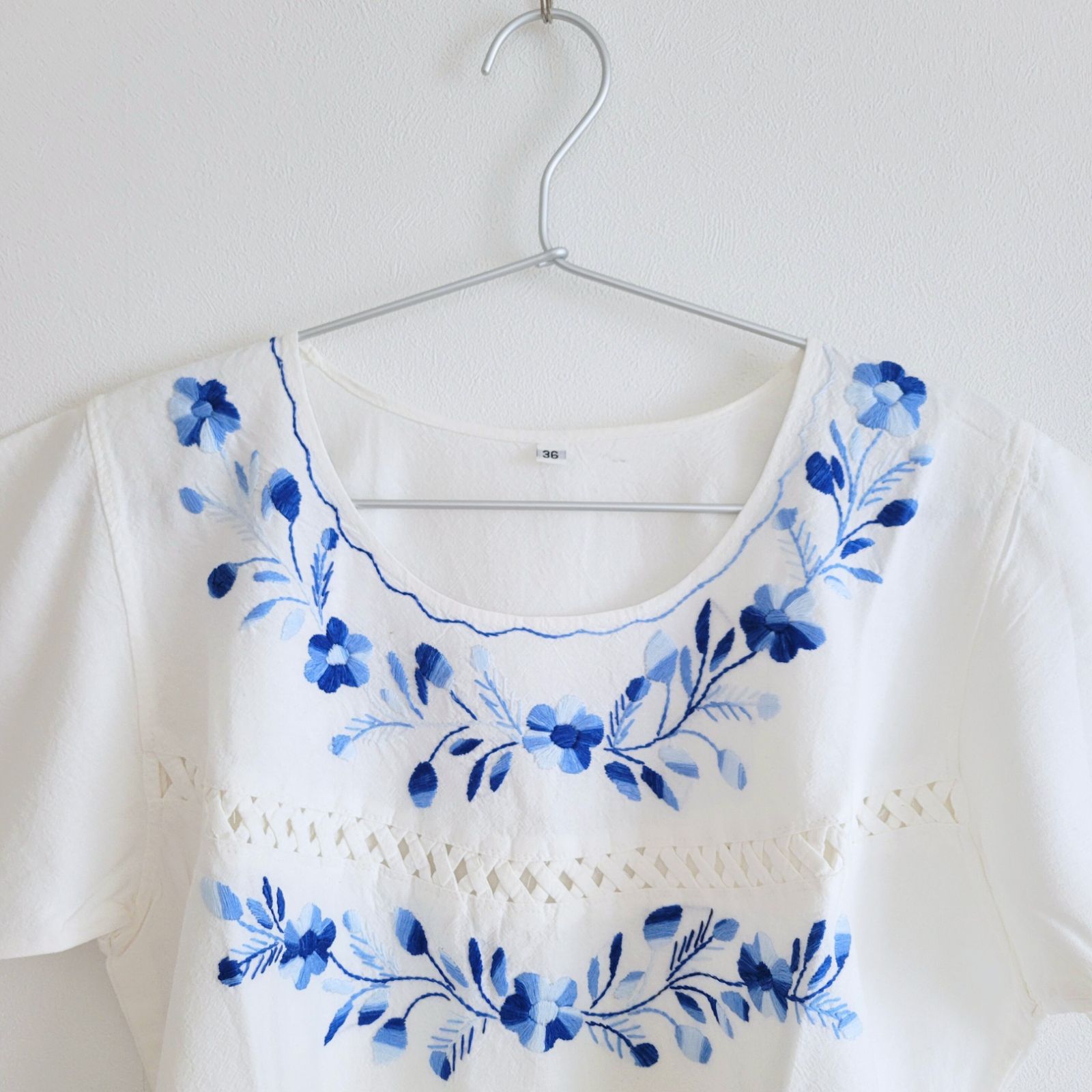 ●美品● メキシコ製 刺繍スモックブラウス メキシコ刺繍フリルブラウス | CUSTOM FEVER