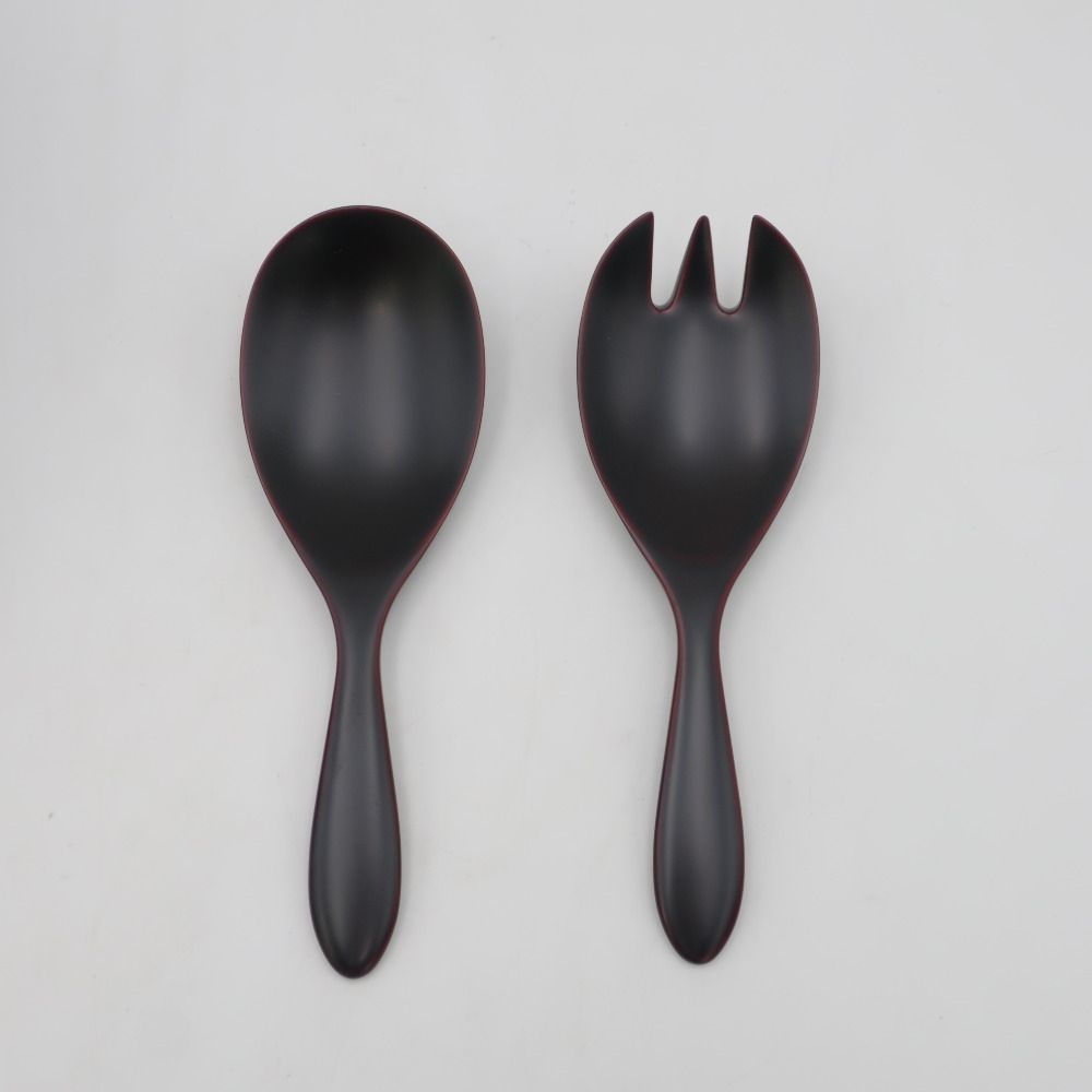 輪島屋善仁 サラダボウル 取分けスプーン・フォーク付き 外箱無し 漆器