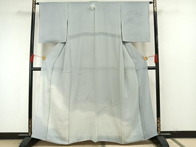 平和屋着物▽訪問着 無双 紗袷 紗×絽 手描き 立波飛鳥文 正絹 逸品 未