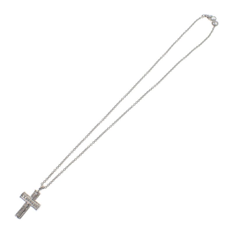 ブルガリ BVLGARI ラテンクロス 328947 ネックレス K18WG ホワイト  