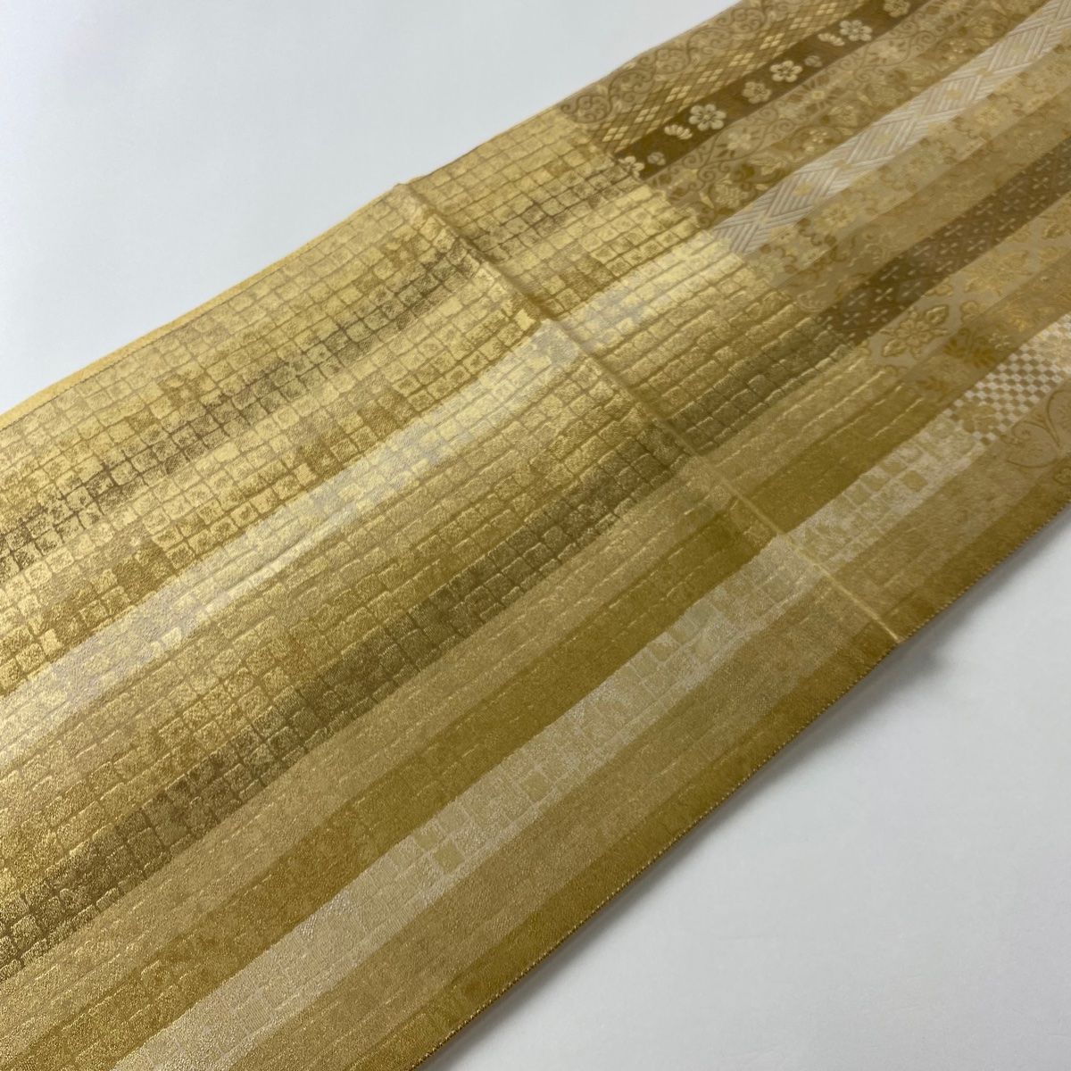 袋帯 向かい鳥に華柄模様 金銀糸 海老茶色 フォーマル O-4159 袋帯 向かい鳥に華柄模様 金銀糸 海老茶色 フォーマル O-4159