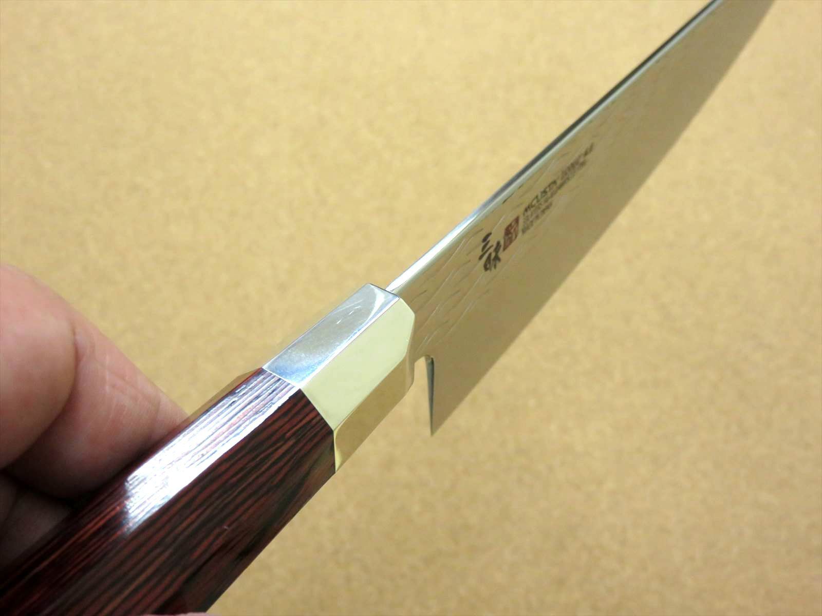 関の刃物 牛刀 210mm 三昧 波目 ダマスカス33層 両刃万能 洋包丁