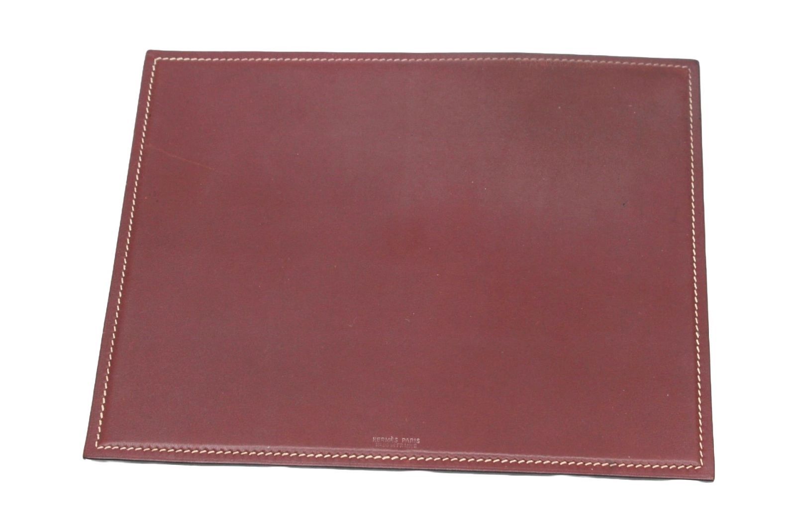 エルメス マウスパッド レザー エンジ ボルドー レッド スクエア リバーシブル