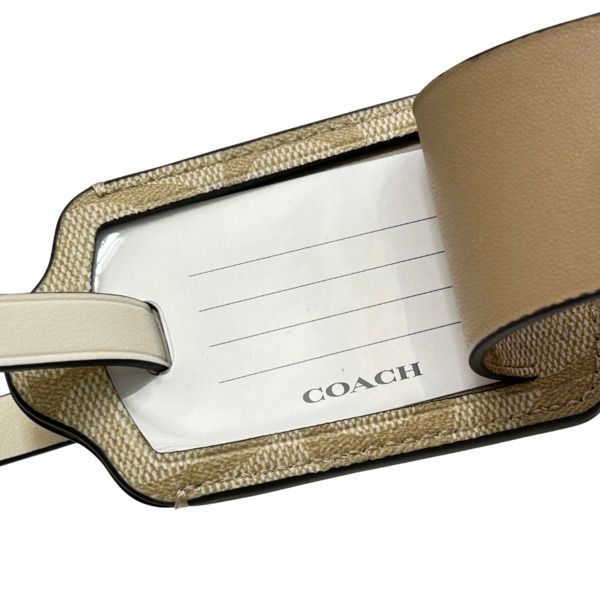 コーチ COACH ネームタグ シグネチャー ラゲッジタグ ライトカーキ